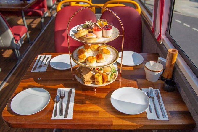 London Afternoon Tea Bus with Panoramic Tour - Seating, windows, and comfort on a compact bus