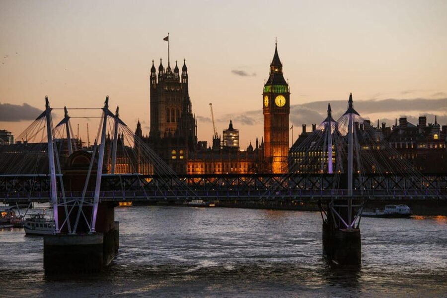 London: Big Bus Panoramic Evening Tour by Open-Top Bus - Parliament and Westminster Abbey from the upper deck