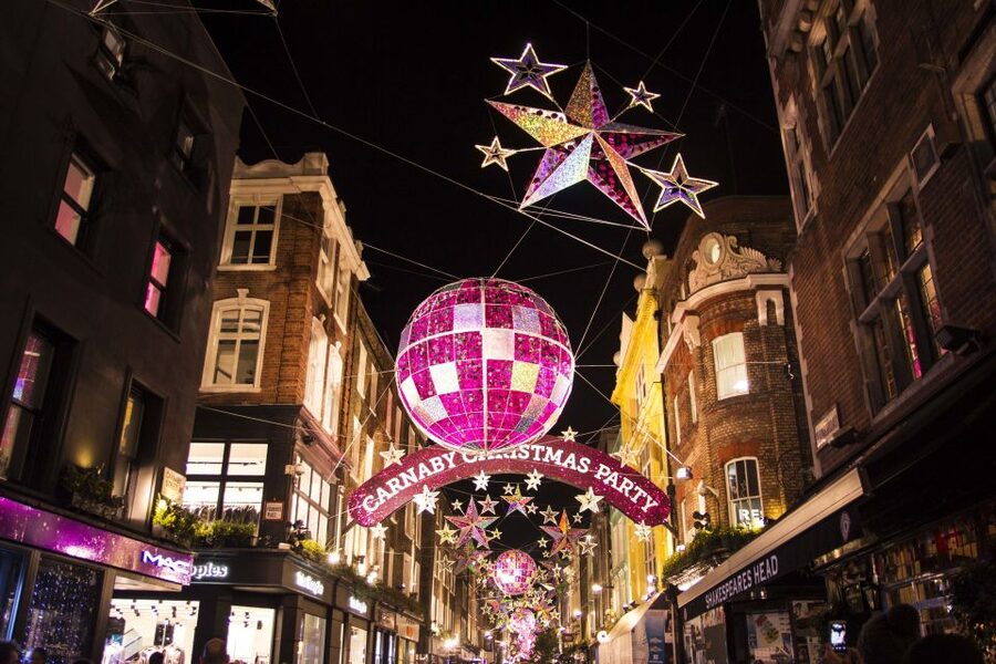 London Christmas Lights Bike Tour - Southbank markets and the first Christmas views