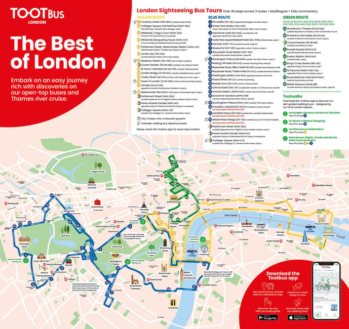 London: Tootbus Hop-on Hop-off with optional River Cruise - The London Eye and South Bank