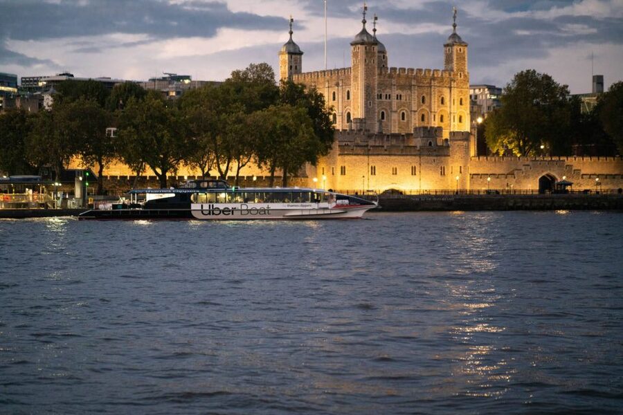 London: Uber Boat Single Trip and London Cable Car - Seeing London from the Thames, not the traffic
