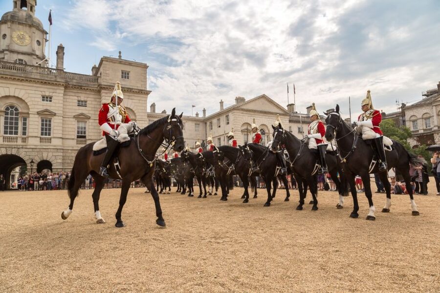 London: Westminster and Changing of the Guard Tour - Horse Guards Parade and the route to Trafalgar Square