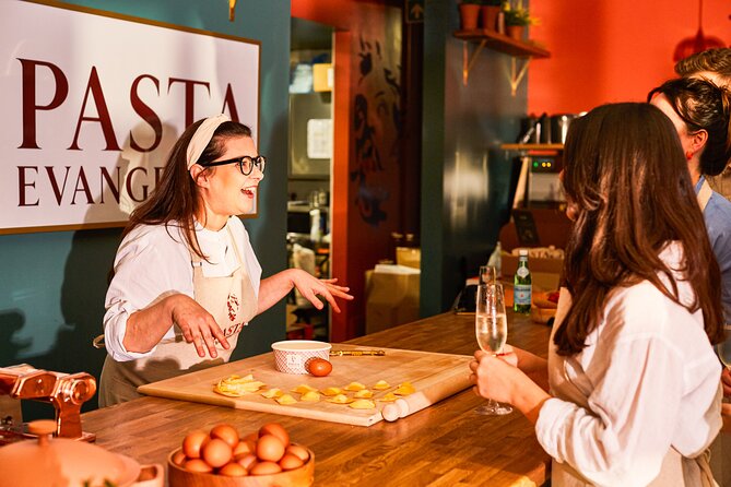 Pasta Making with Unlimited Prosecco in London's West End - A small pasta class at 84 New Oxford Street