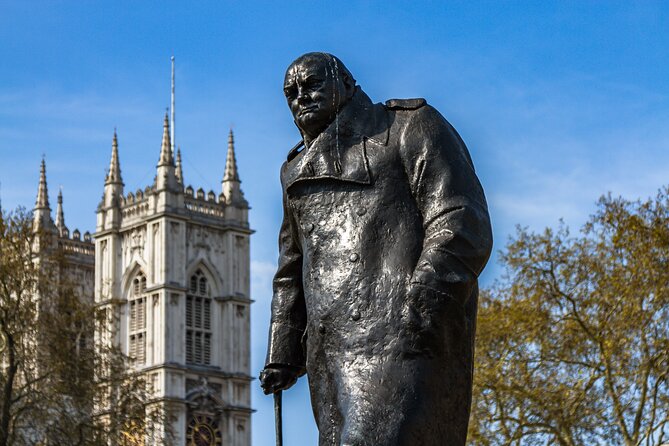 WW2 London Walking Tour & Churchill War Rooms Entrance Ticket - Churchill’s statue and the human side of the story